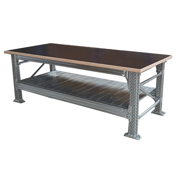 Werkbank type456 H927xD800xL1200  incl. betonplex  bovenblad (30 mm) plus 1 legbord.