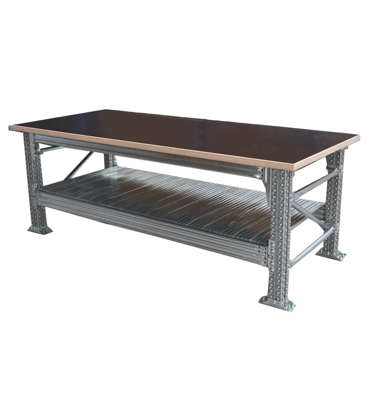 Werkbank type456 H927XD600XL1200  incl. betonplex  bovenblad (30 mm) plus inc. 1 legbord
