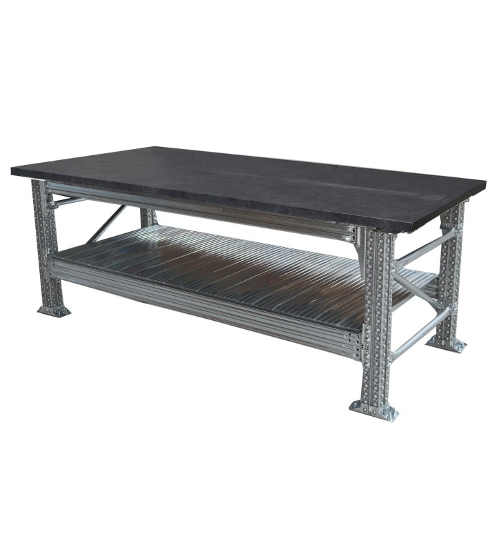 Werkbank type456 H931xD800xL1200 incl. grijs anthraciet bovenblad (40 mm) plus 1 legbord.